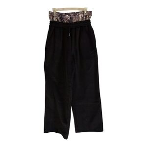 Y2K Mens Black Wide-Leg Black & Faux Camo Boxer Sweatpants -XL